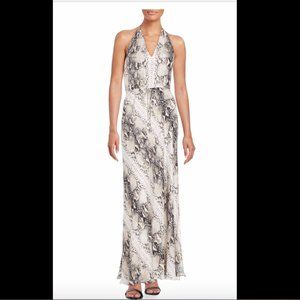 Haute Hippie Snake-Print Silk Halter Maxi NWOT